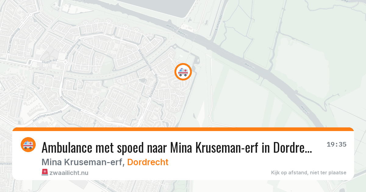 Ambulance met spoed naar Mina Kruseman-erf in Dordrecht — 17 jul 2026