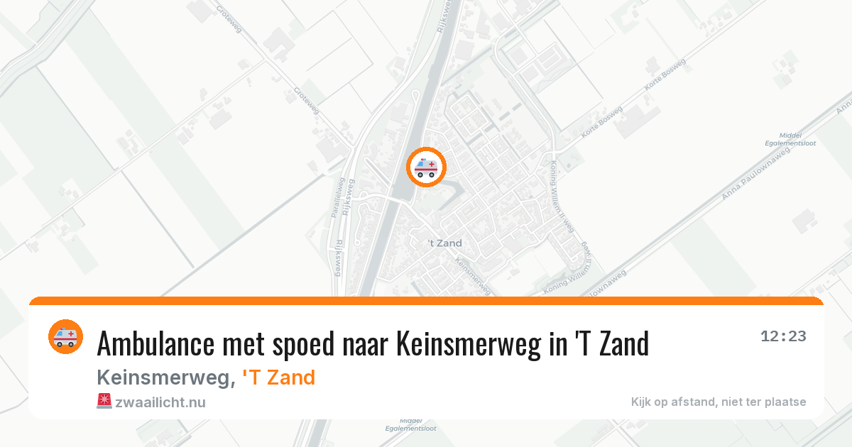 Ambulance met spoed naar Keinsmerweg in 'T Zand — 13 jul 2026