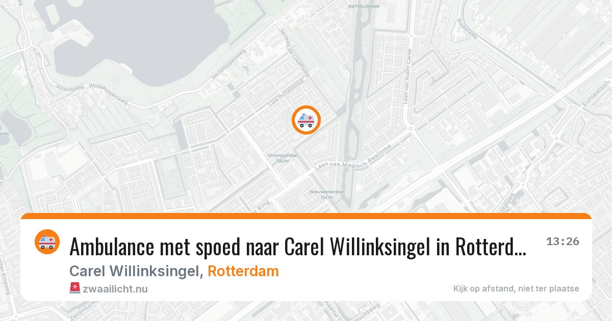 Ambulance met spoed naar Carel Willinksingel in Rotterdam — 25 jul 2026