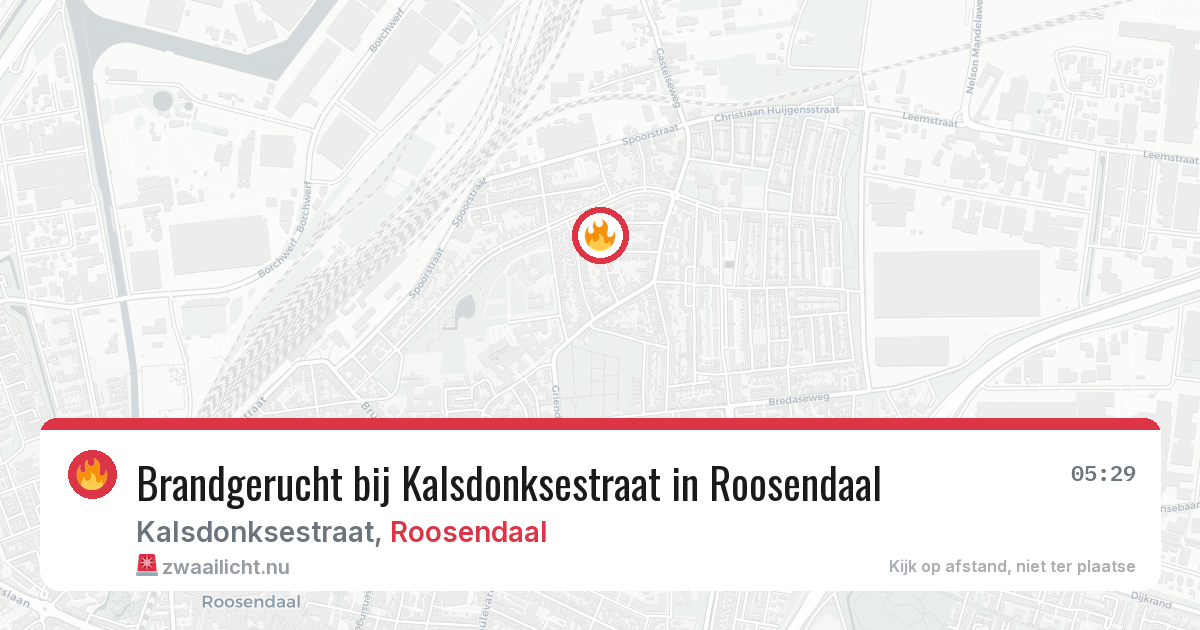 Brandgerucht bij Kalsdonksestraat in Roosendaal — 14 apr 2026