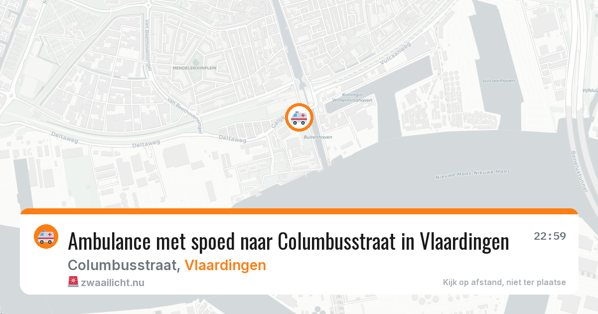 Ambulance met spoed naar Columbusstraat in Vlaardingen — 31 mei 2026