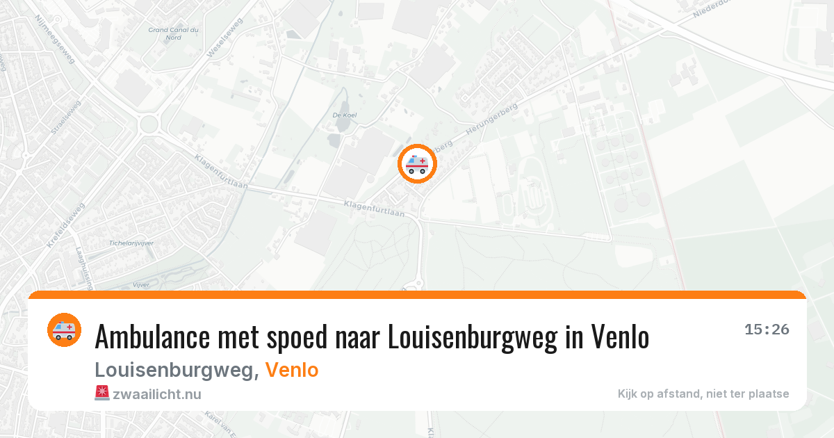 Ambulance met spoed naar Louisenburgweg in Venlo — 25 jul 2026