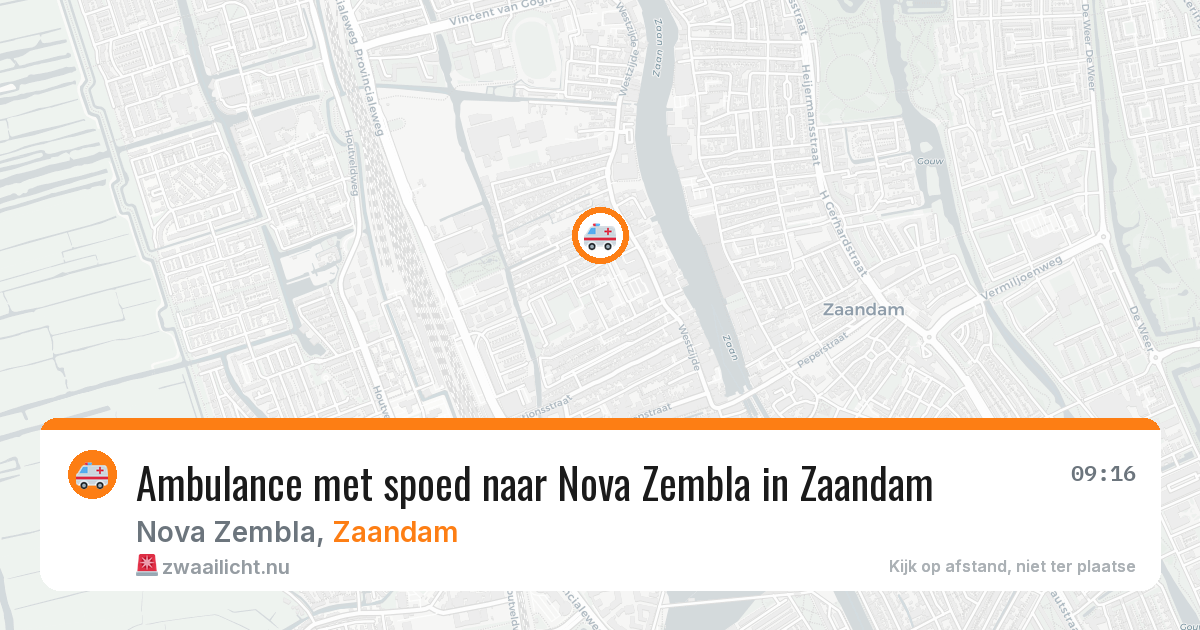 Ambulance met spoed naar Nova Zembla in Zaandam — 24 jul 2026