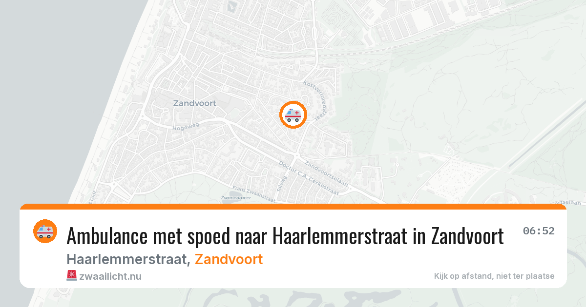 Ambulance met spoed naar Haarlemmerstraat in Zandvoort — 10 jul 2026