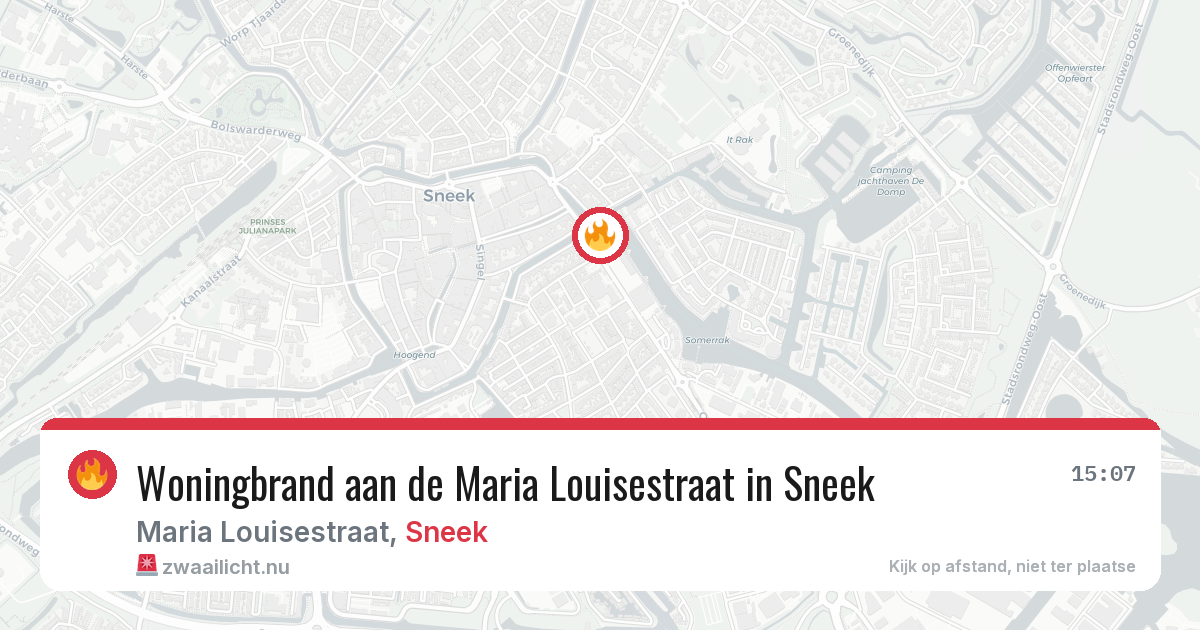 Woningbrand aan de Maria Louisestraat in Sneek — 22 jan 2026