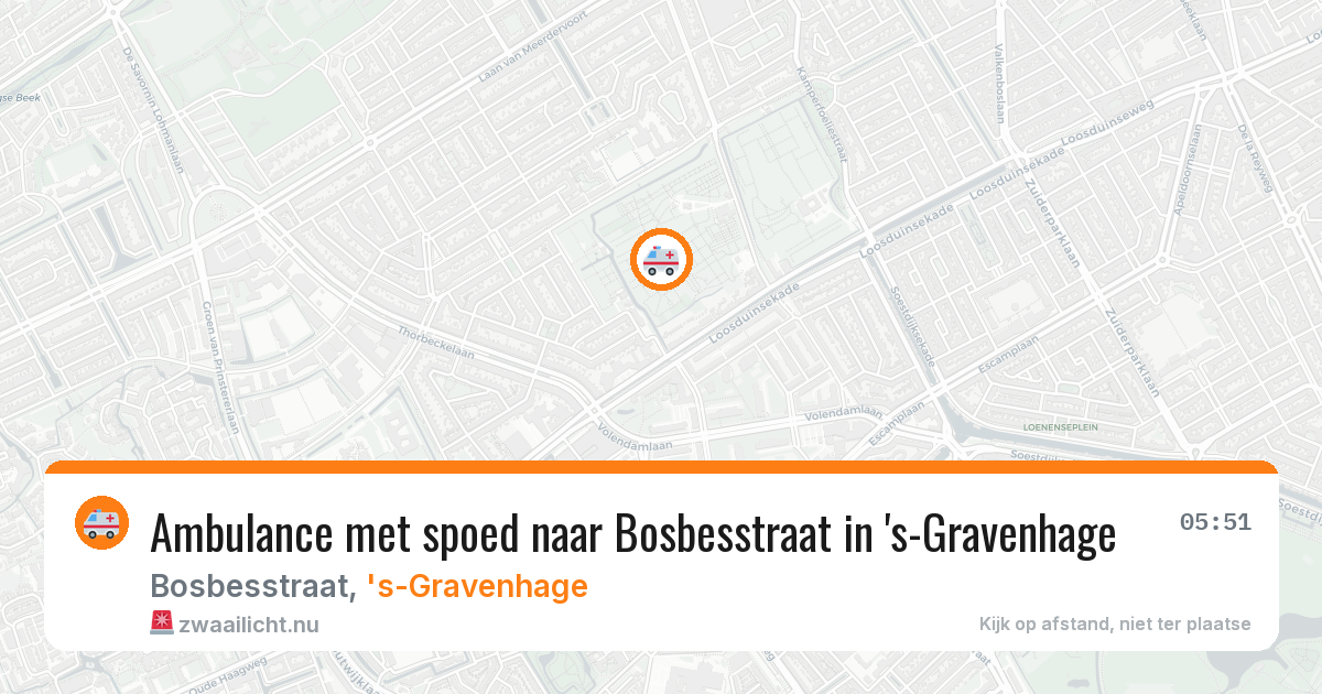 Ambulance met spoed naar Bosbesstraat in 's-Gravenhage — 20 jul 2026