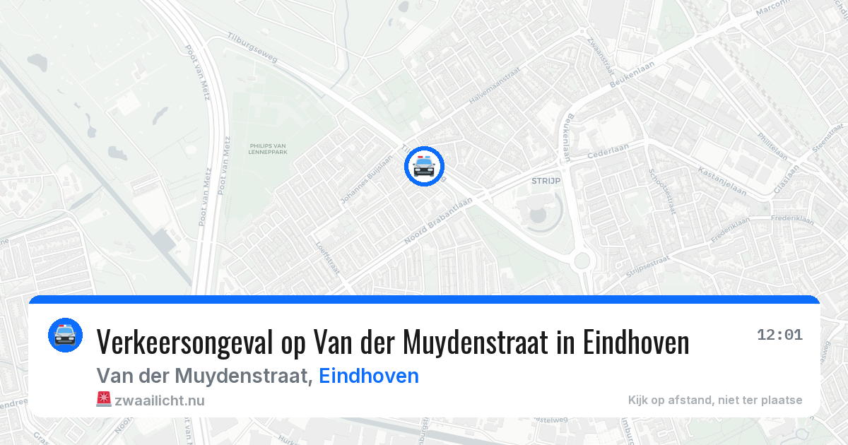 Verkeersongeval op Van der Muydenstraat in Eindhoven — 21 jul 2026