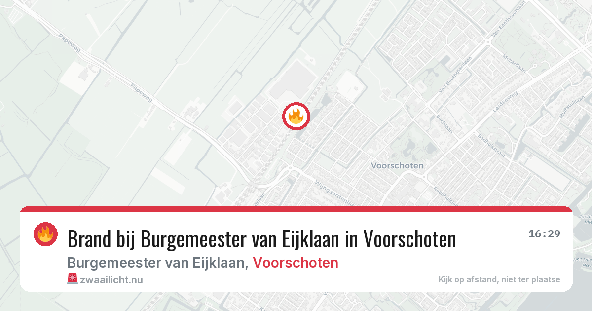 Brand bij Burgemeester van Eijklaan in Voorschoten — 17 mei 2026