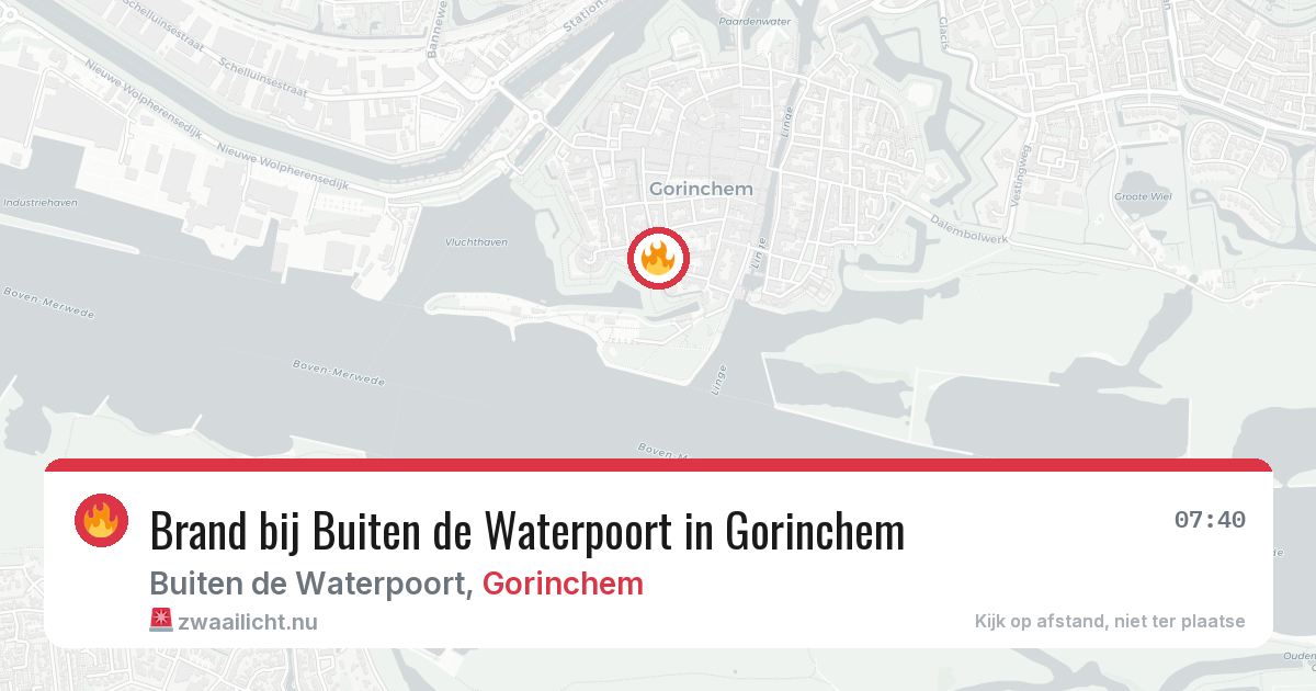 Brand bij Buiten de Waterpoort in Gorinchem — 18 jul 2026