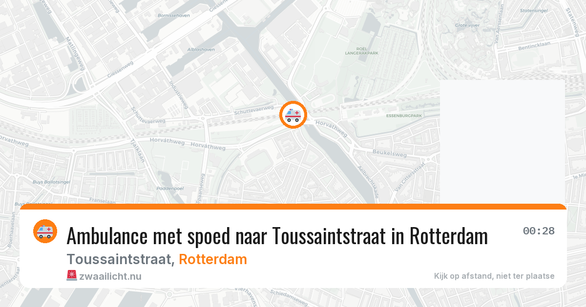 Ambulance met spoed naar Toussaintstraat in Rotterdam — 10 jul 2026