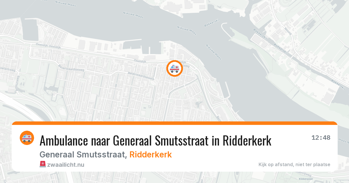 Ambulance naar Generaal Smutsstraat in Ridderkerk — 13 jul 2026