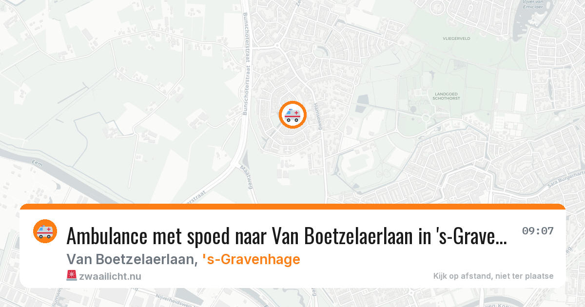 Ambulance met spoed naar Van Boetzelaerlaan in 's-Gravenhage — 28 mrt 2026