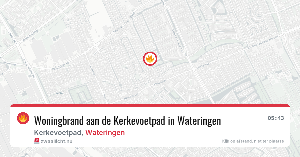 Woningbrand aan de Kerkevoetpad in Wateringen — 12 jul 2026