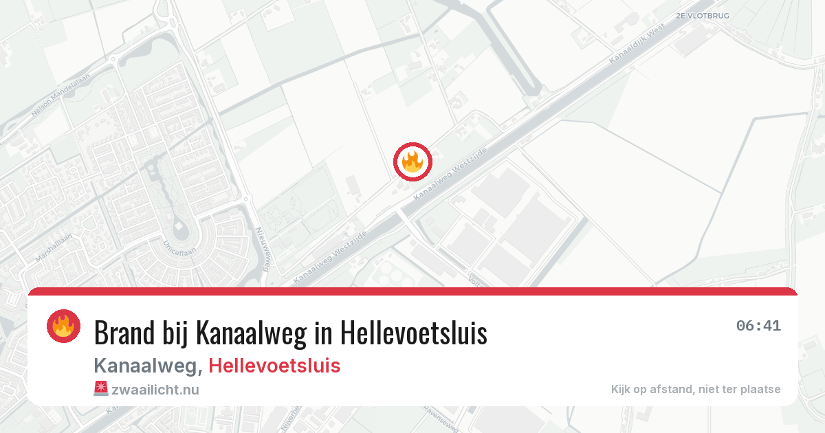 Brand bij Kanaalweg in Hellevoetsluis — 13 jul 2026