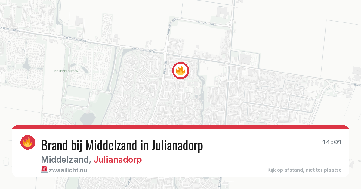 Brand bij Middelzand in Julianadorp — 3 mei 2026