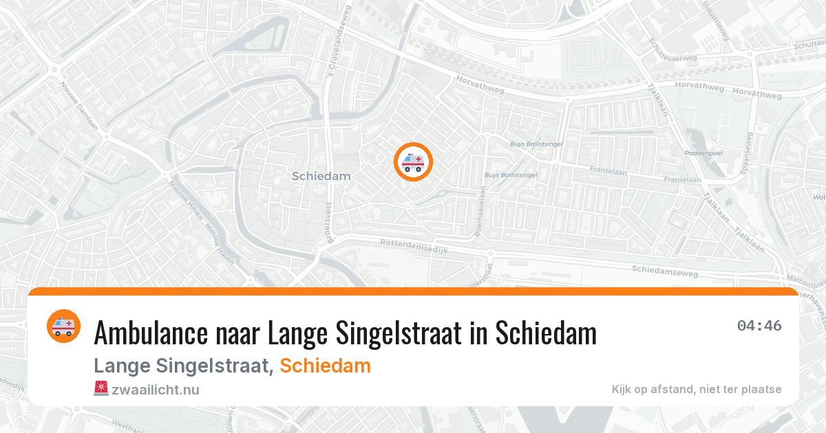 Ambulance naar Lange Singelstraat in Schiedam — 20 jul 2026