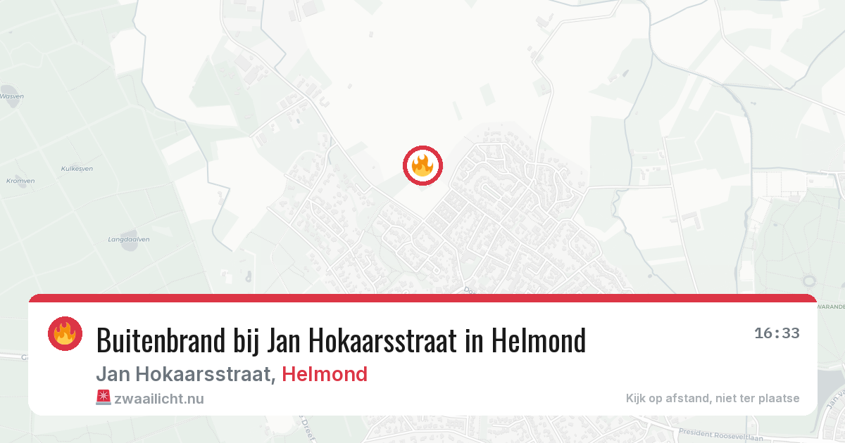 Buitenbrand bij Jan Hokaarsstraat in Helmond — 22 mrt 2026