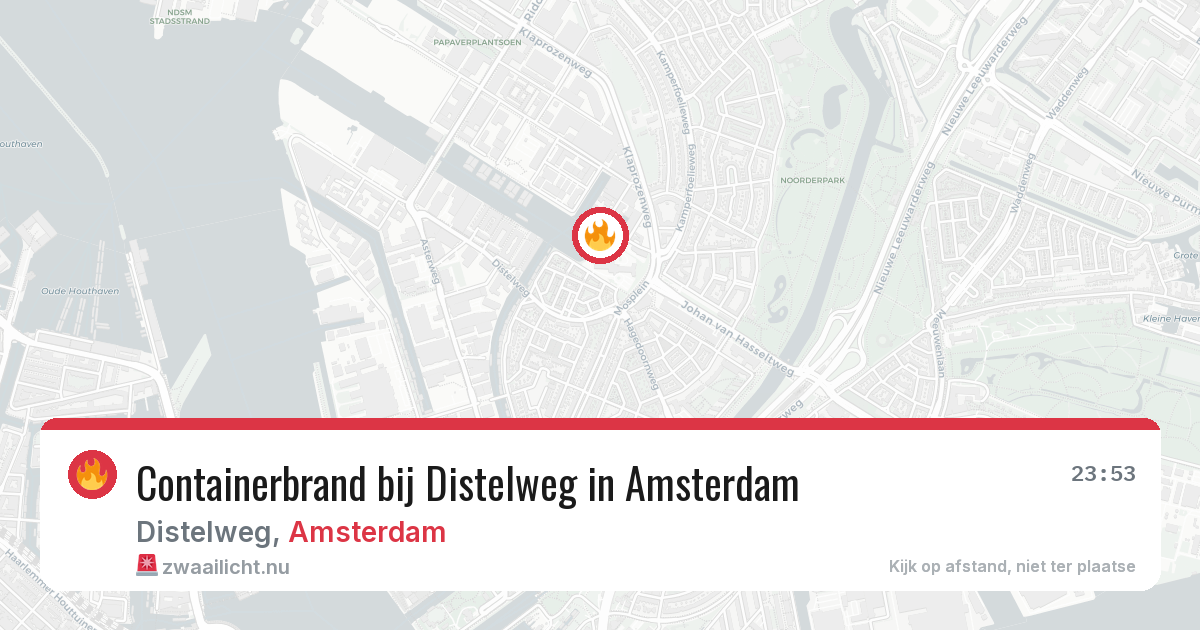Containerbrand bij Distelweg in Amsterdam — 11 jul 2026