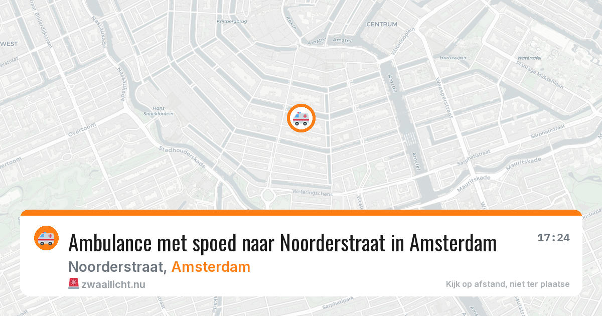 Ambulance met spoed naar Noorderstraat in Amsterdam — 21 mei 2026