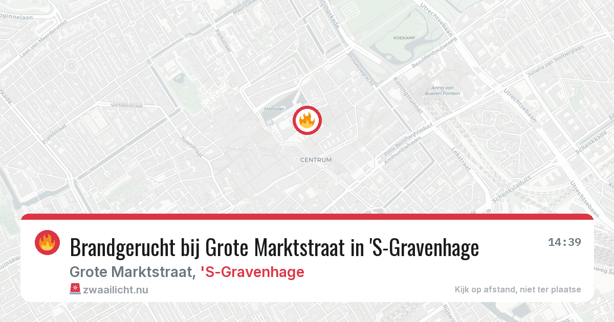 Brandgerucht bij Grote Marktstraat in 'S-Gravenhage — 24 feb 2026