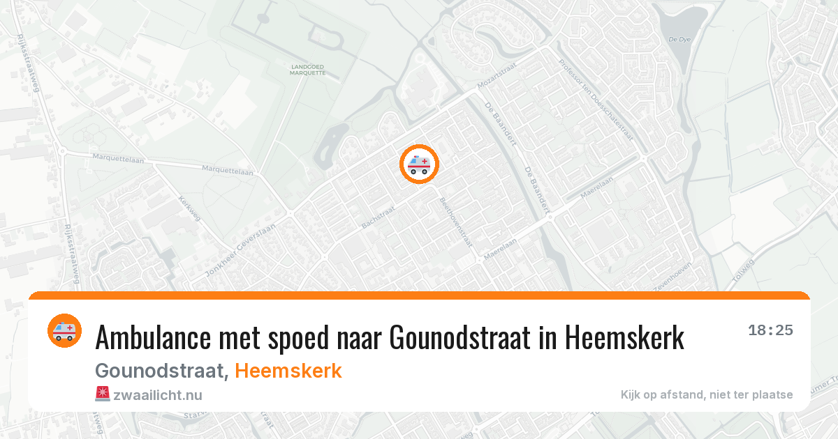 Ambulance met spoed naar Gounodstraat in Heemskerk — 18 mei 2026
