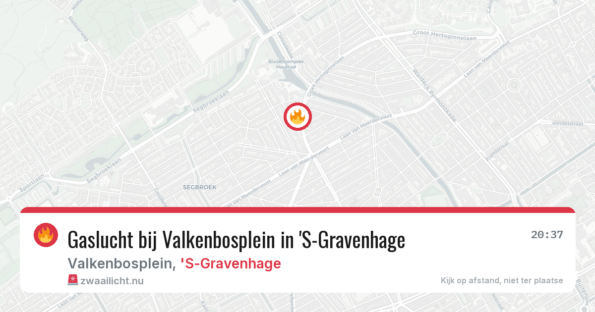 Gaslucht bij Valkenbosplein in 'S-Gravenhage — 2 mrt 2026