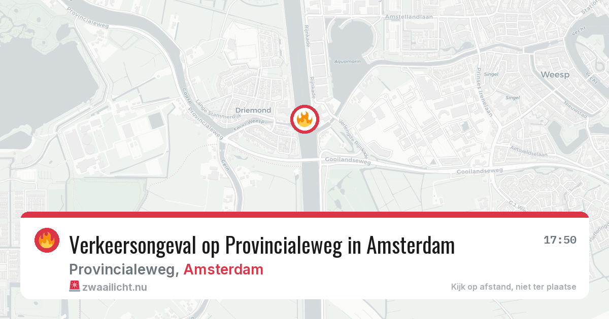 Verkeersongeval op Provincialeweg in Amsterdam — 20 jul 2026