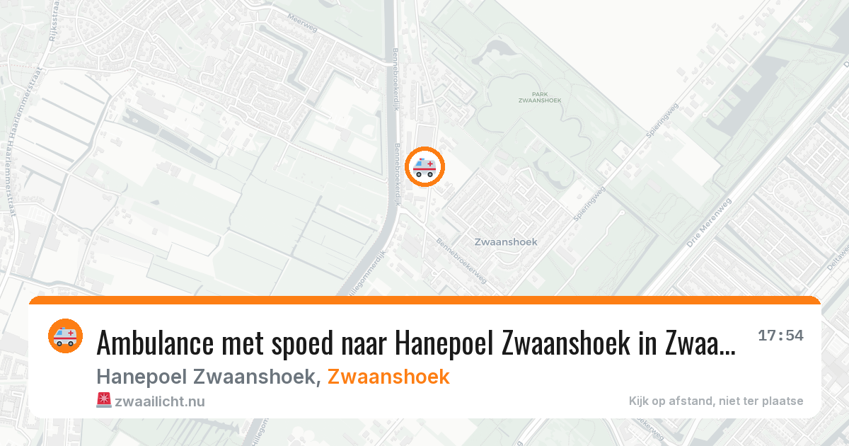 Ambulance met spoed naar Hanepoel Zwaanshoek in Zwaanshoek — 4 jul 2026