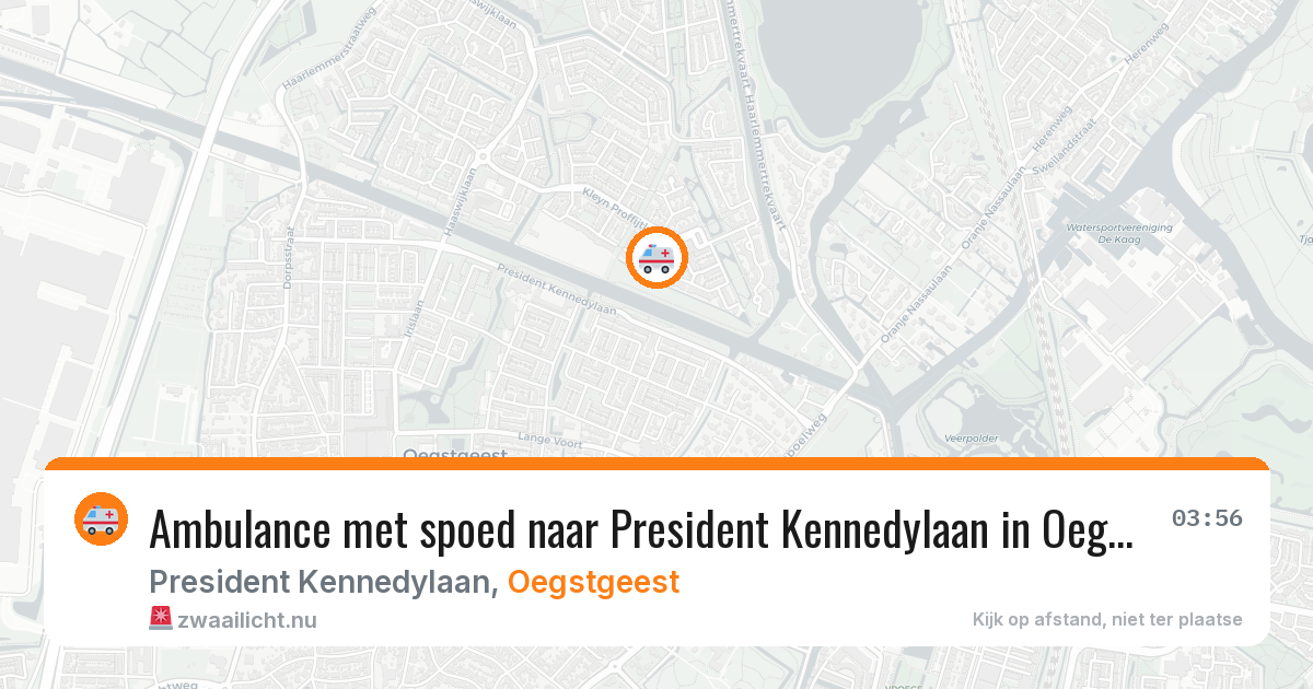 Ambulance met spoed naar President Kennedylaan in Oegstgeest — 13 jul 2026