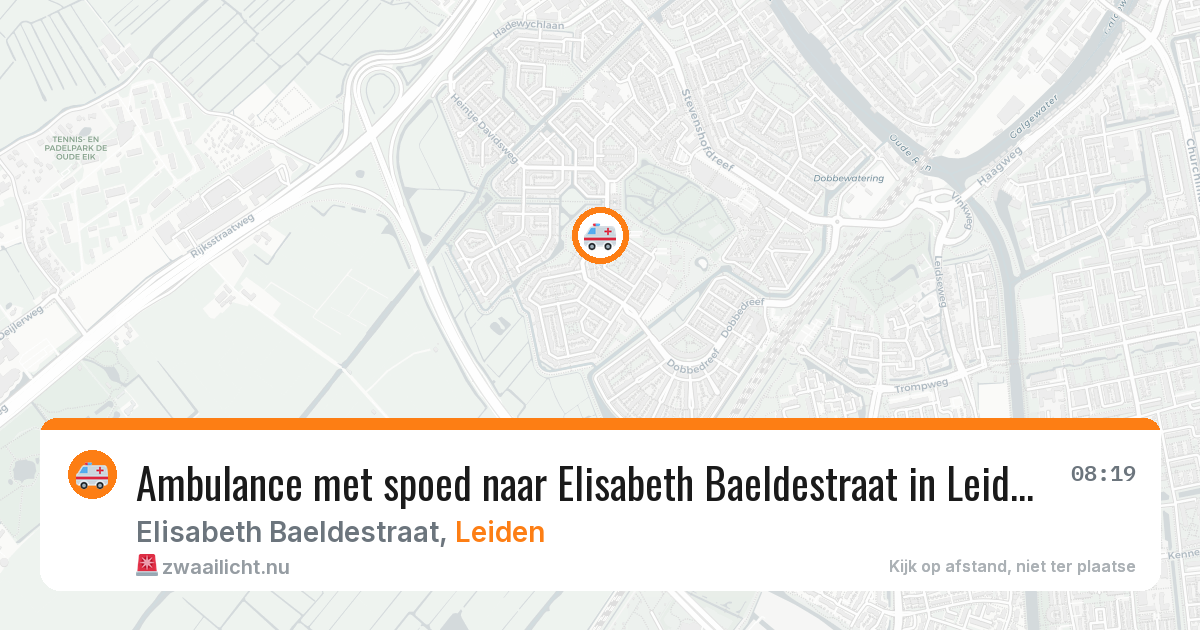 Ambulance met spoed naar Elisabeth Baeldestraat in Leiden — 21 jul 2026