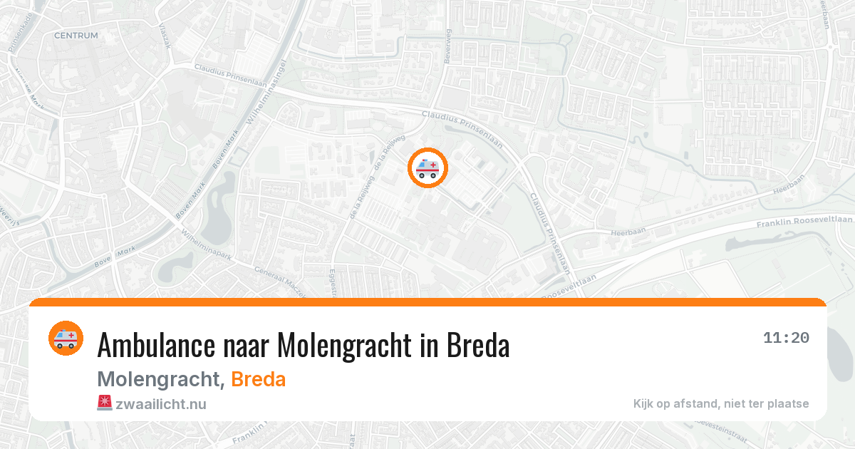 Ambulance naar Molengracht in Breda — 14 jul 2026