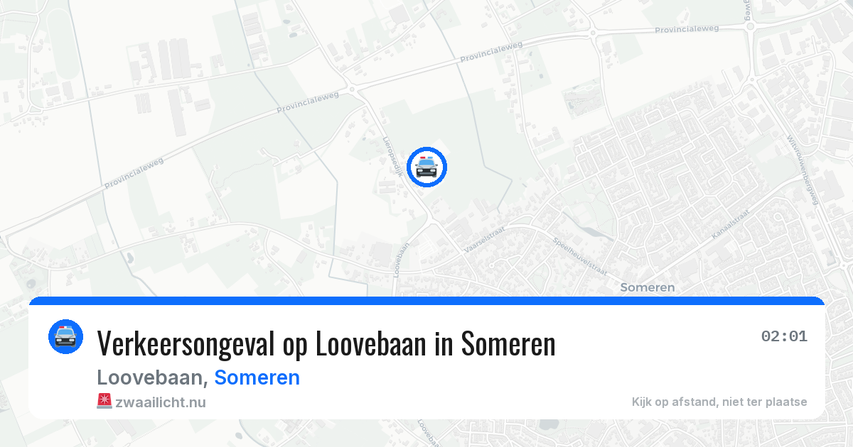 Verkeersongeval op Loovebaan in Someren — 25 jul 2026