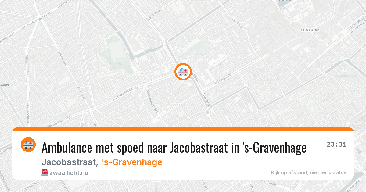 Ambulance met spoed naar Jacobastraat in 's-Gravenhage — 13 jul 2026