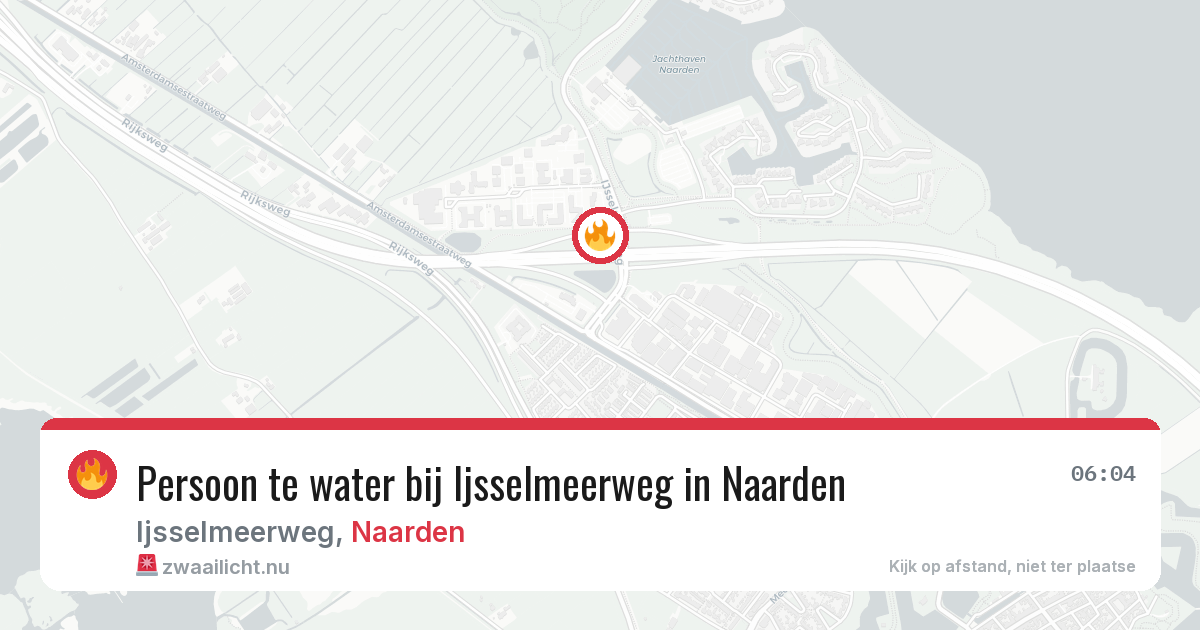 Persoon te water bij Ijsselmeerweg in Naarden — 3 mrt 2026
