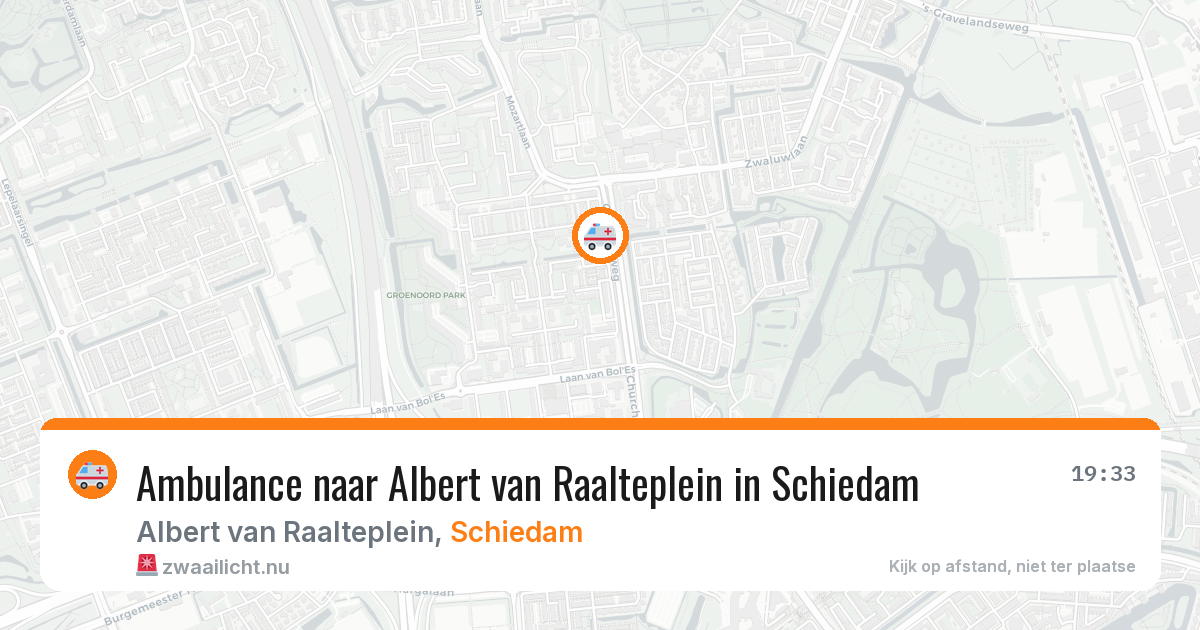 Ambulance naar Albert van Raalteplein in Schiedam — 24 jul 2026