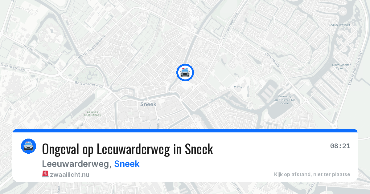 Ongeval op Leeuwarderweg in Sneek — 15 jul 2026