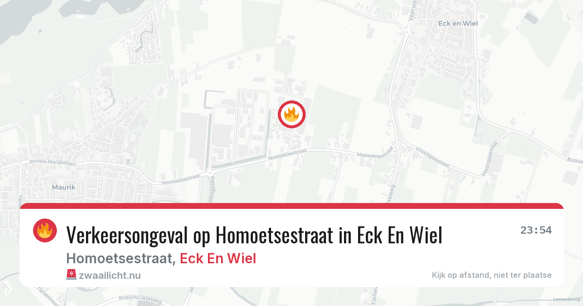 Verkeersongeval op Homoetsestraat in Eck En Wiel — 24 mei 2026