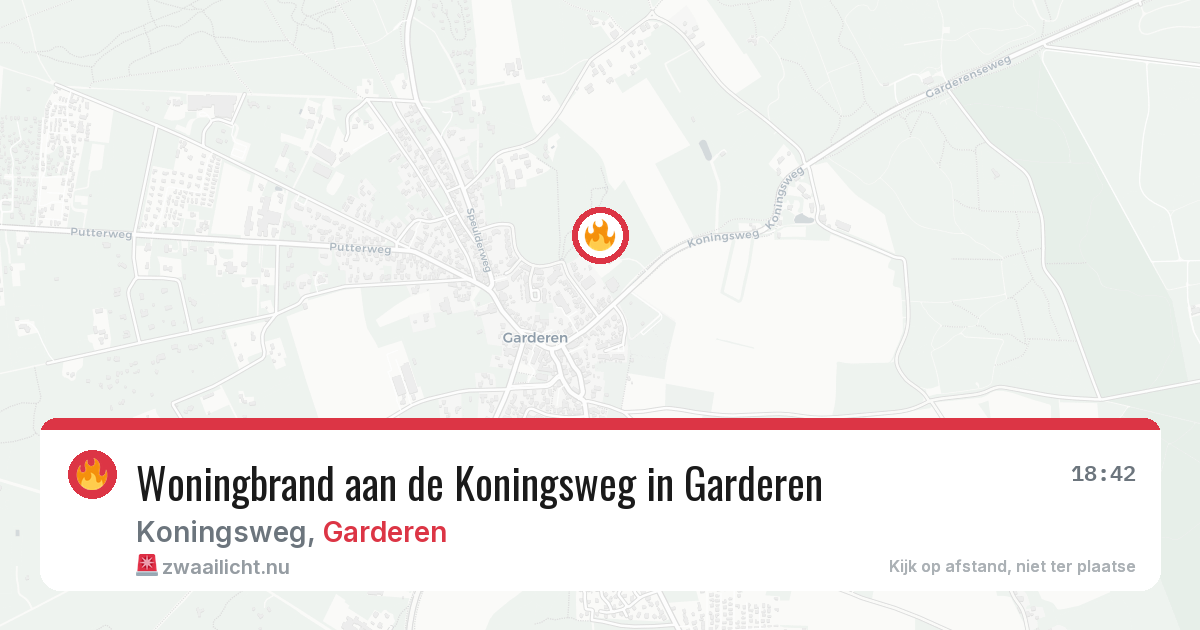 Woningbrand aan de Koningsweg in Garderen — 22 mrt 2026