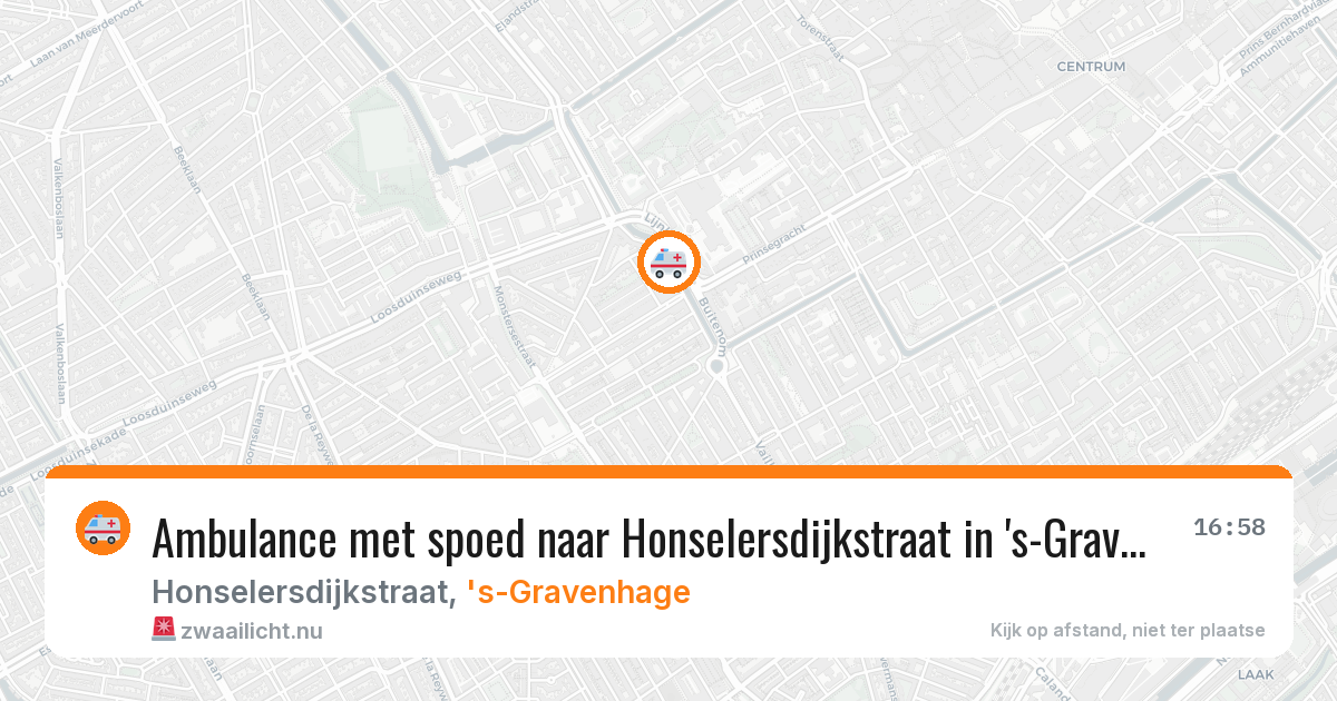 Ambulance met spoed naar Honselersdijkstraat in 's-Gravenhage — 13 mei 2026