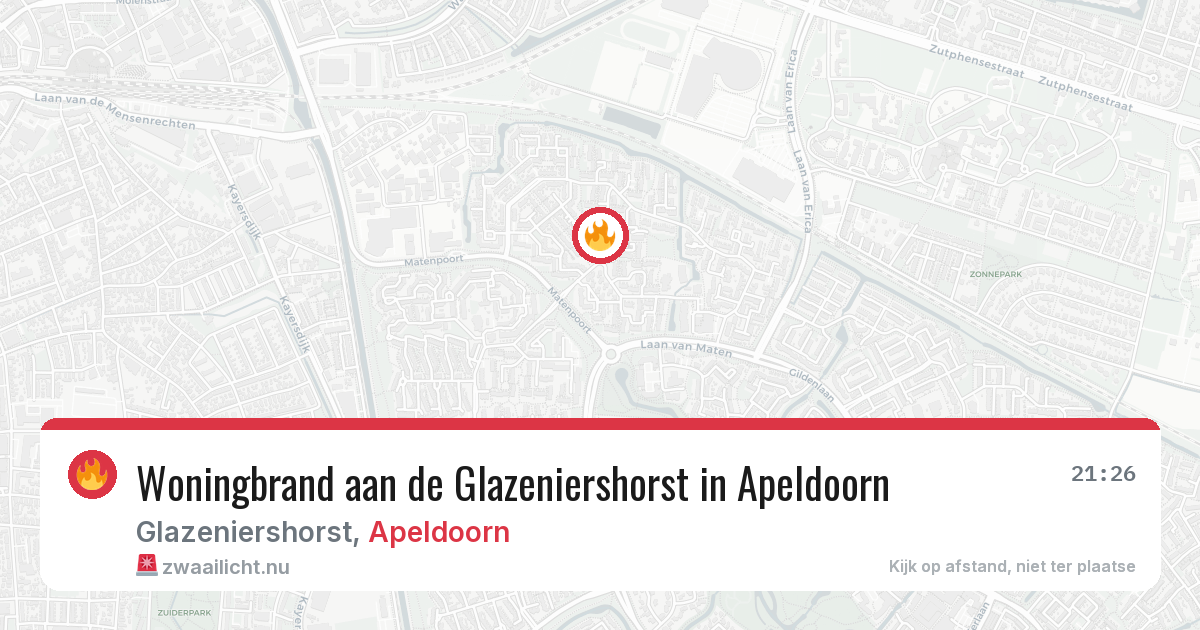 Woningbrand aan de Glazeniershorst in Apeldoorn — 17 mei 2026