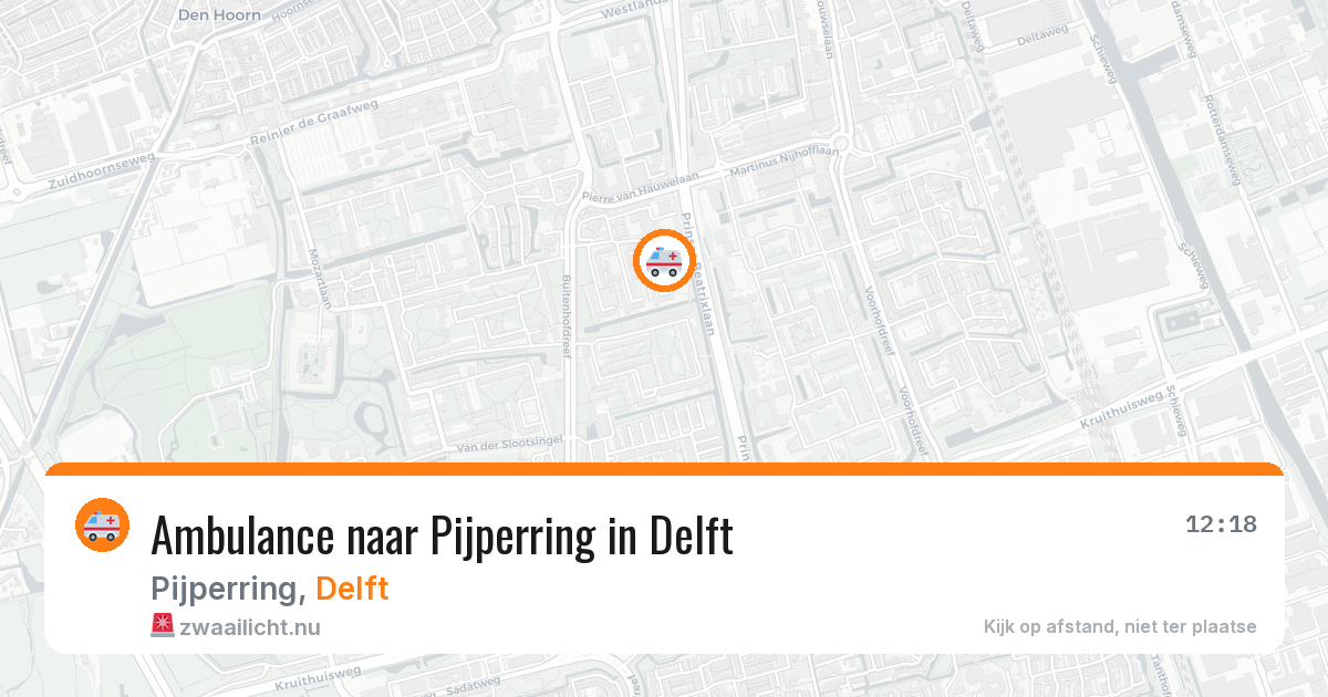 Ambulance naar Pijperring in Delft — 14 jul 2026