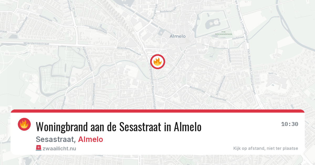 Woningbrand aan de Sesastraat in Almelo — 13 jul 2026
