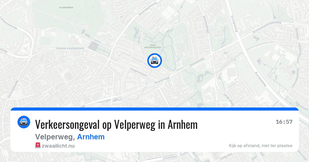 Verkeersongeval op Velperweg in Arnhem — 18 jul 2026