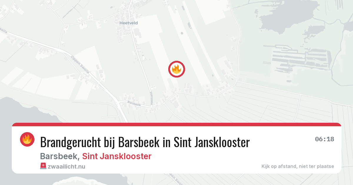 Brandgerucht bij Barsbeek in Sint Jansklooster — 10 apr 2026