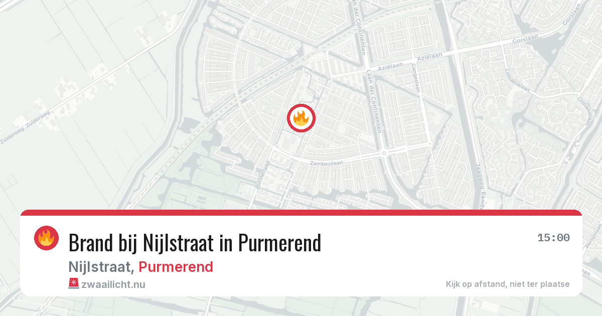 Brand bij Nijlstraat in Purmerend — 18 jul 2026