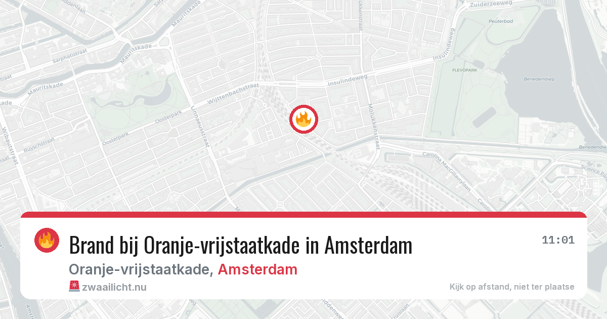 Brand bij Oranje-vrijstaatkade in Amsterdam — 12 jul 2026