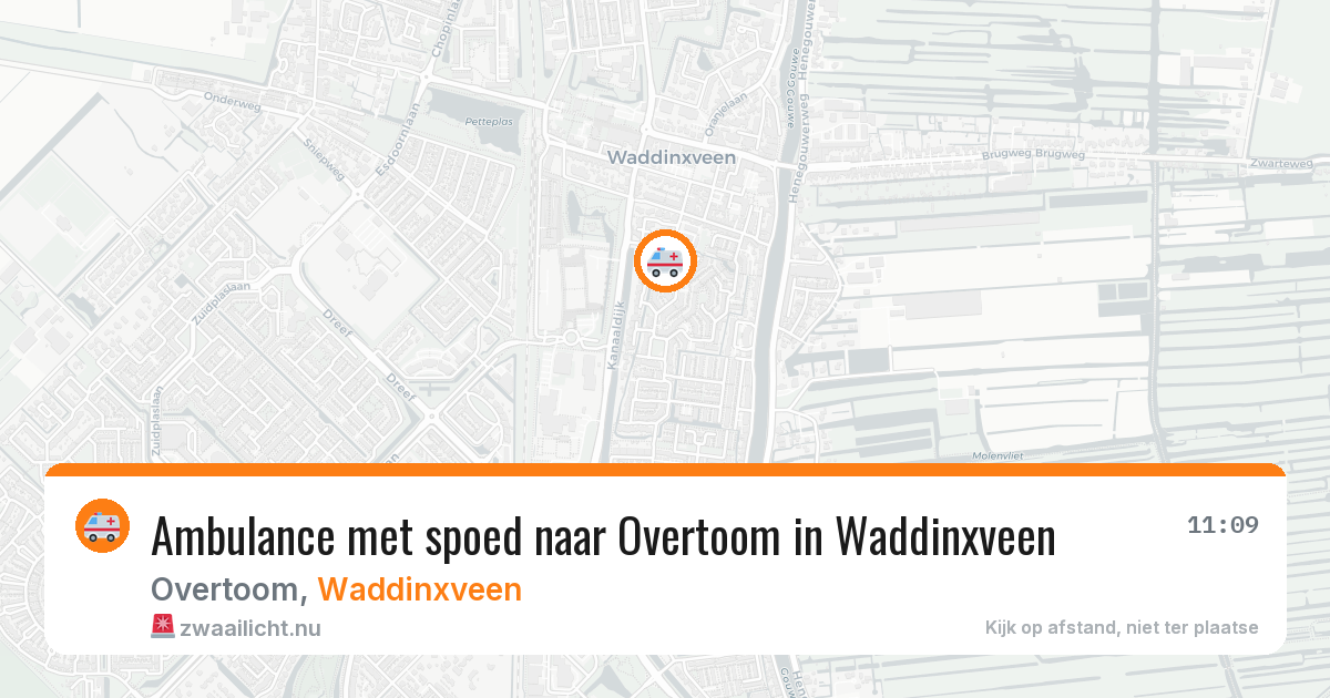 Ambulance met spoed naar Overtoom in Waddinxveen — 14 jul 2026