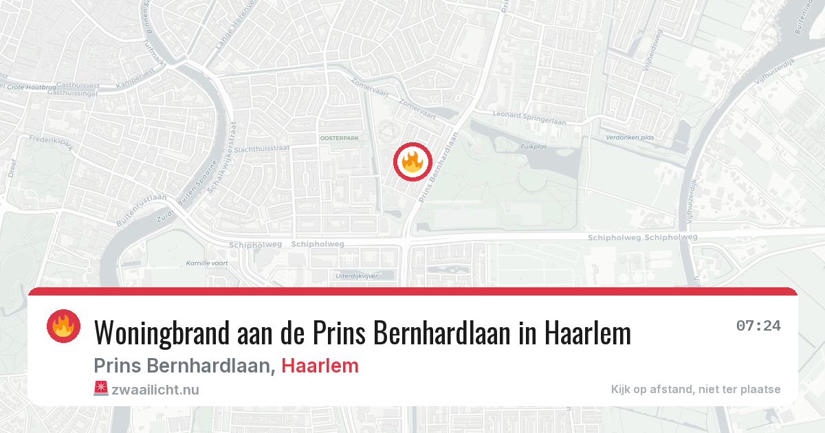 Woningbrand aan de Prins Bernhardlaan in Haarlem — 1 apr 2026