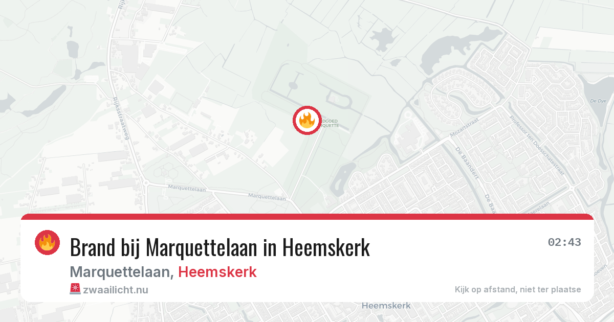 Brand bij Marquettelaan in Heemskerk — 30 mrt 2026