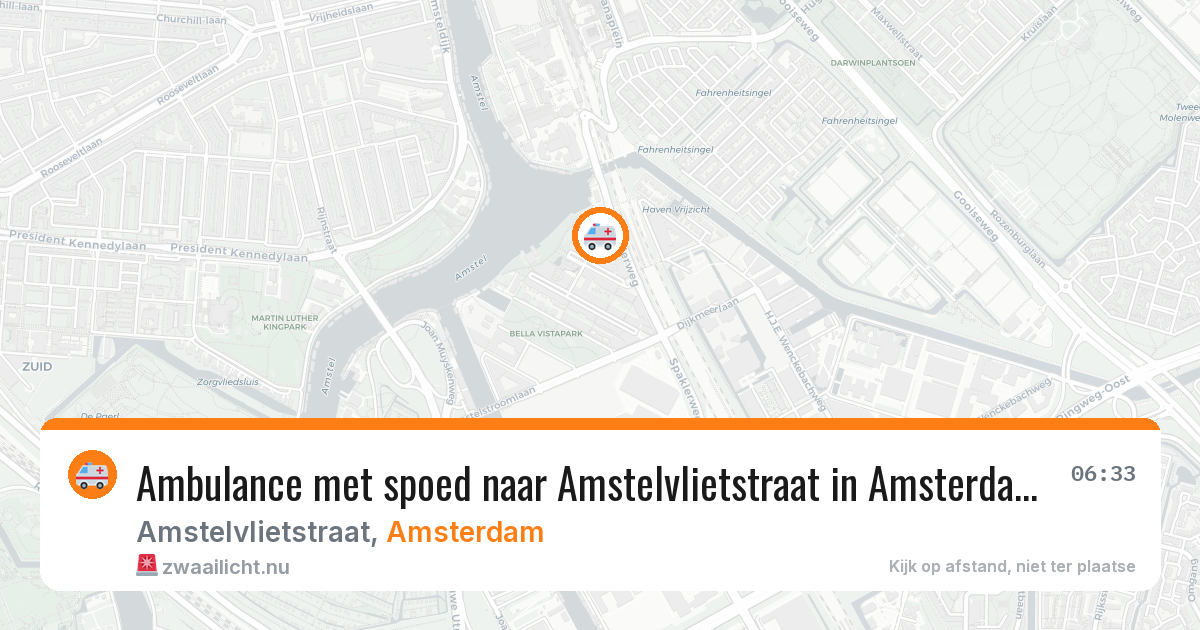 Ambulance met spoed naar Amstelvlietstraat in Amsterdam — 8 jun 2026